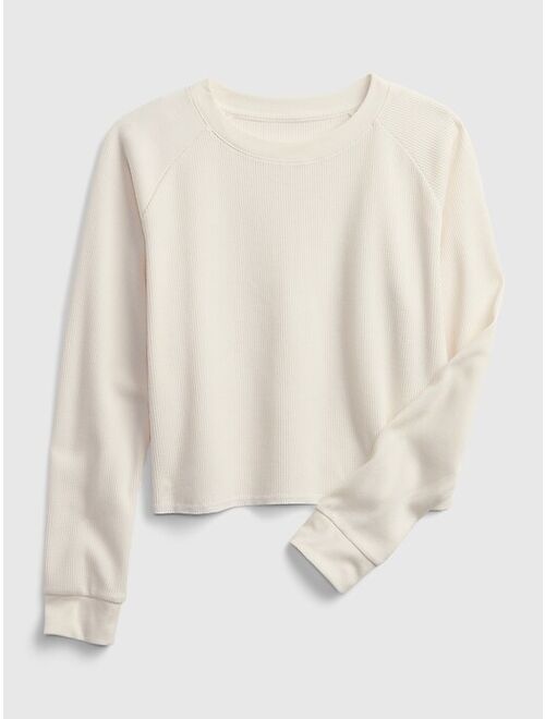 GAP Teen Waffle-Knit Long Sleeve T-Shirt