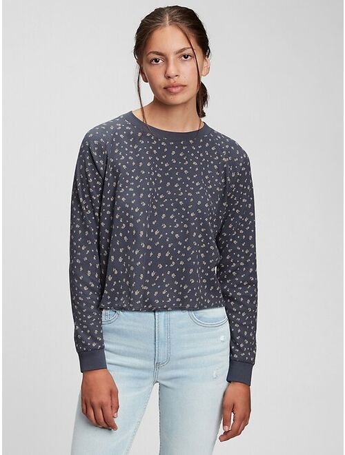 GAP Teen Waffle-Knit Long Sleeve T-Shirt