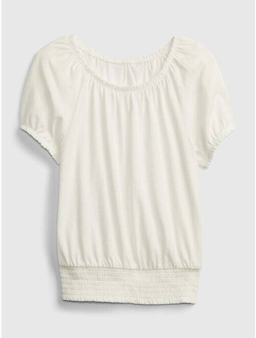 GAP Kids Smocked Short Sleeve Top