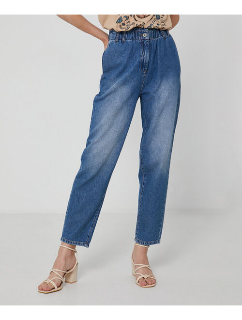 medicine Dark Blue High-Waist Straight-Leg Jeans - Women