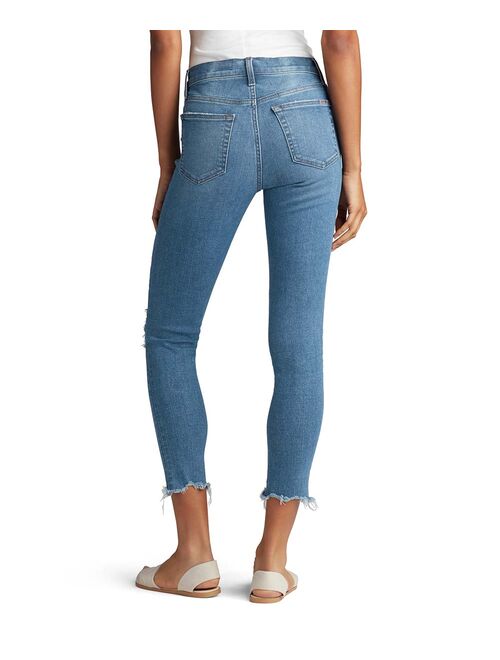 Joe's Jeans Peel Blue High-Rise Distressed Crop Skinny Jeans - Women