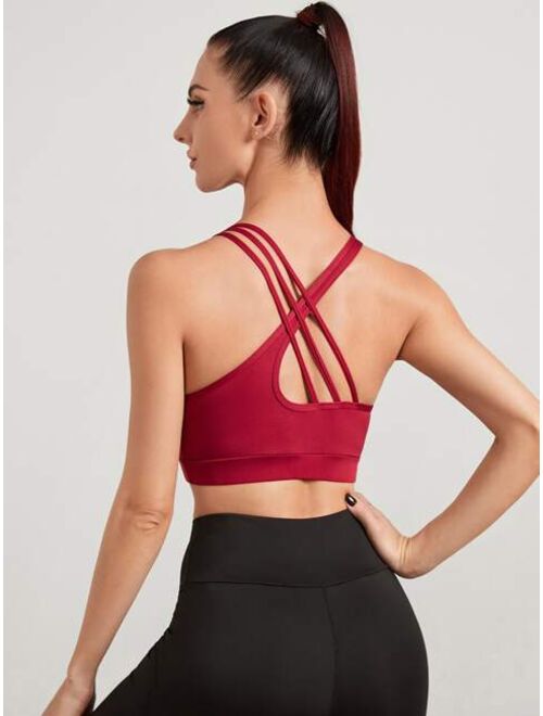 Shein Medium Support Crisscross Back Sports Bra