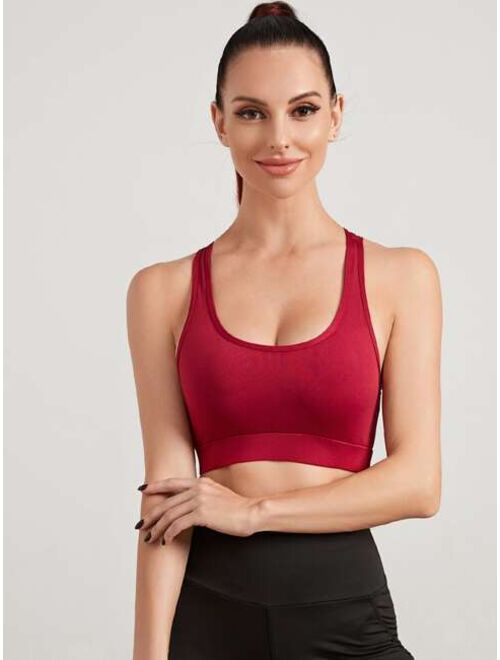 Shein Medium Support Crisscross Back Sports Bra