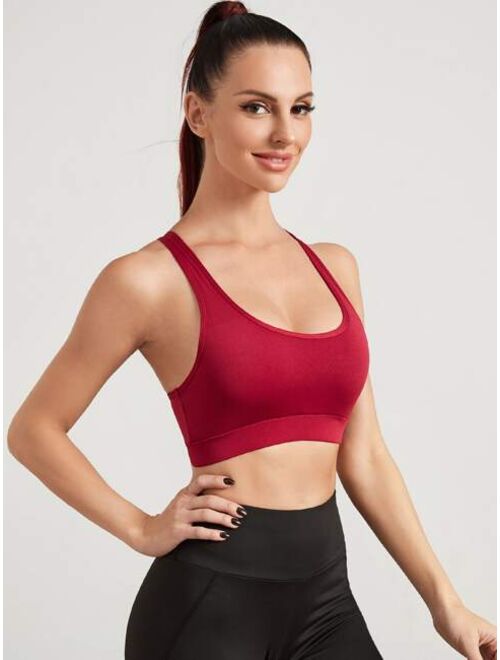 Shein Medium Support Crisscross Back Sports Bra