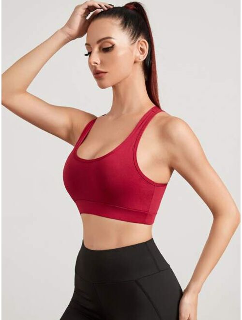 Shein Medium Support Crisscross Back Sports Bra