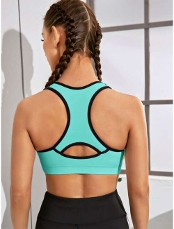 High Support Scoop Neck Cut Out Back Sports Bra