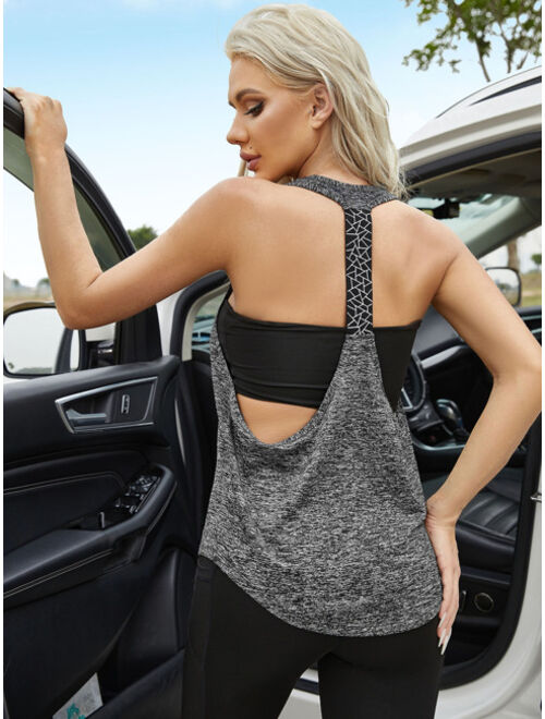 Shein Geo Print Backless Sports Tank Top