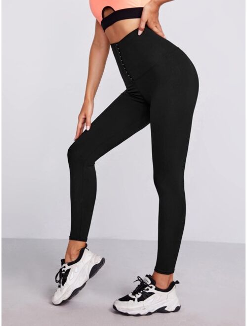 Shein Wide Band Waist Solid Sports Leggings