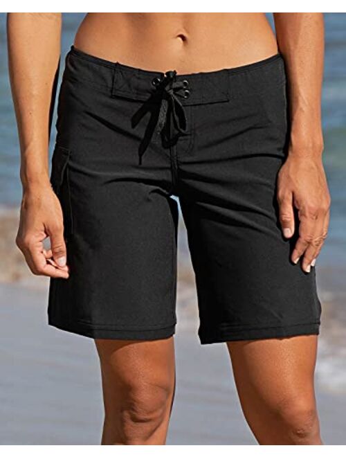 Maui Rippers Women’s 4-Way Stretch 9” Swim Shorts Boardshorts