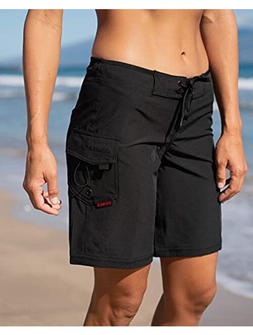 Maui Rippers Women’s 4-Way Stretch 9” Swim Shorts Boardshorts