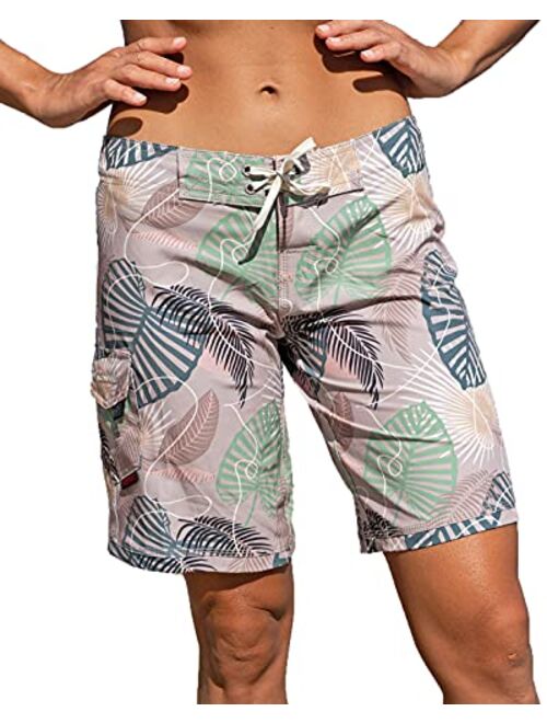 Maui Rippers Women’s 4-Way Stretch 9” Swim Shorts Boardshorts