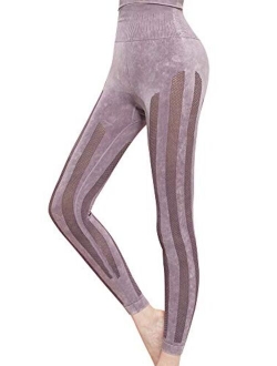 Women's Mesh Leggings Yoga Pants High Waisted Women's Leggings Workout Compression Pants for Running Gym Fitness