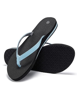 Akk Womens Flip Flops Sandals - Yoga Foam Thong Sandals with Comfort Orthotic Arch Support Non Slip Soft Slides for Beach Summer Indoor Outdoor