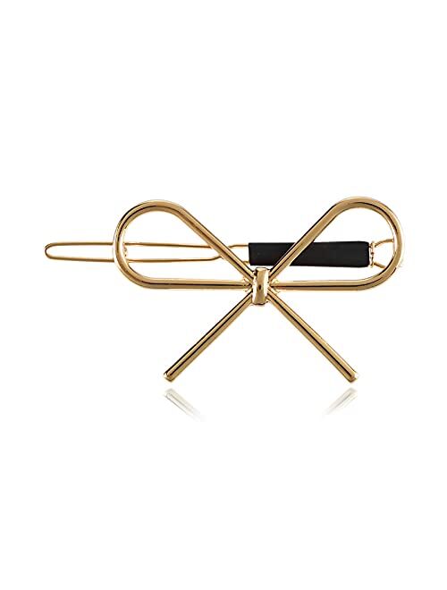 GIYOMI 2 Pcs Minimalist Hair Clip for Women and Girls, Newly designed Hollow Hoop Round Circle Geometric Metal Hair Clip Bobby Pin Ponytail Holder Hair Accessories(Gold &