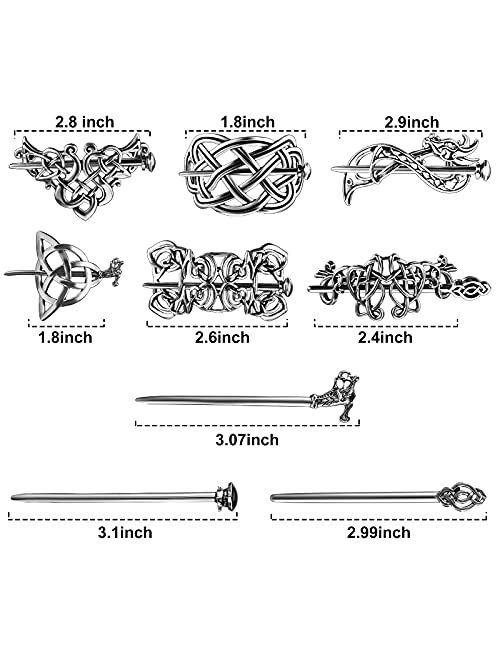 16 Pieces Vintage Silver Celtic Hair Slide Hairpin Chinese Women Hair Chopsticks, 6 Celtic Knot Hair Stick and 10 Retro Antique Decorative Hair Sticks Hair Fork Hair Acce