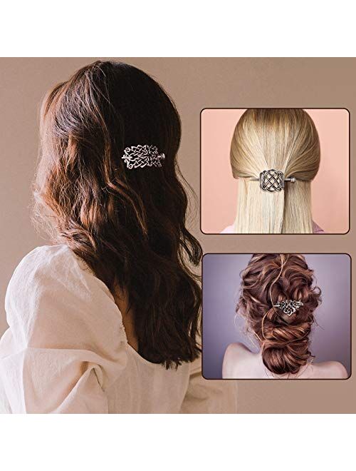 6 Pieces Vintage Silver Celtic Hair Slide Hairpin Celtic Knot Hair Stick Creative Hair Barrette Metal Hair Stick Clips Hair Pin Hair Accessories for Women Girls