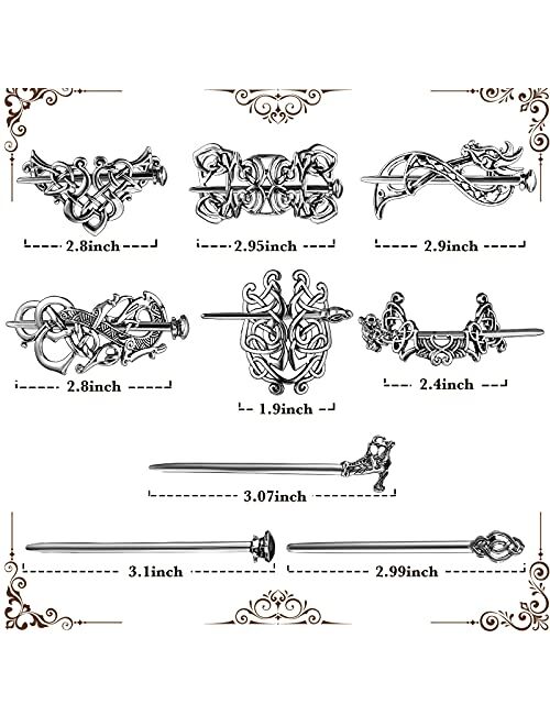 12 Pieces Celtic Hair Slide Hairpin Chinese Women Hair Chopsticks Celtic Knot Hair Stick Vintage Chinese Bronze Hair Chopstick Antique Bronze Decorative Hair Pin Hair Acc