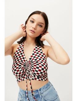 Remnants Y2K Checkerboard Halter Top