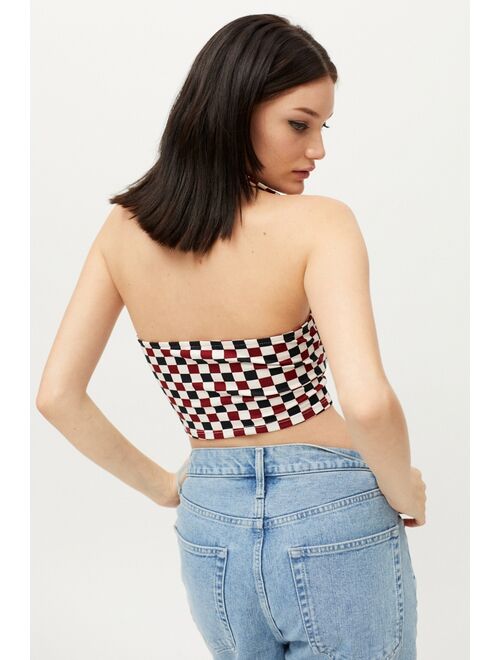 Urban Renewal Remnants Y2K Checkerboard Halter Top