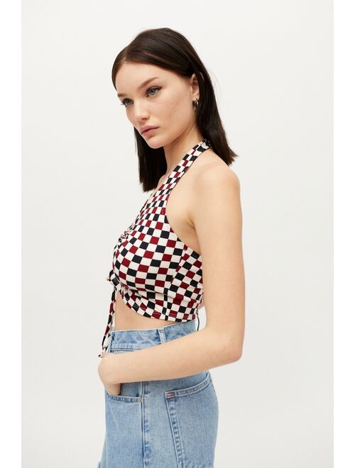 Urban Renewal Remnants Y2K Checkerboard Halter Top