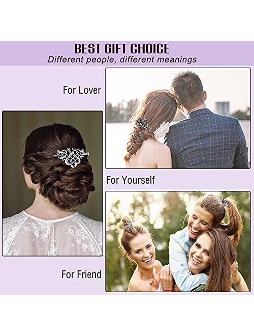 8 Pieces Celtic Hair Slide Hairpins Hair Accessories Celtic Knot 8 Styles Hair Clips Vintage Metal Hair Accessories Creative Minimalist Metal Hair Pin for Women