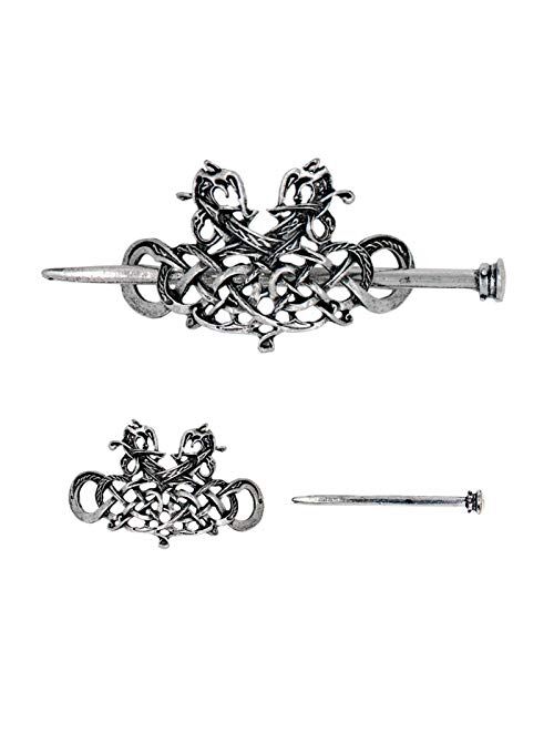 OperSeven 2 Pcs Silver Celtic Hair Slide Vintage Hairpins Hair Accessories Hair Clips, Creative Hair Barrette Minimalist Hair Claw Hair Pin Hair Accessories for Women (St