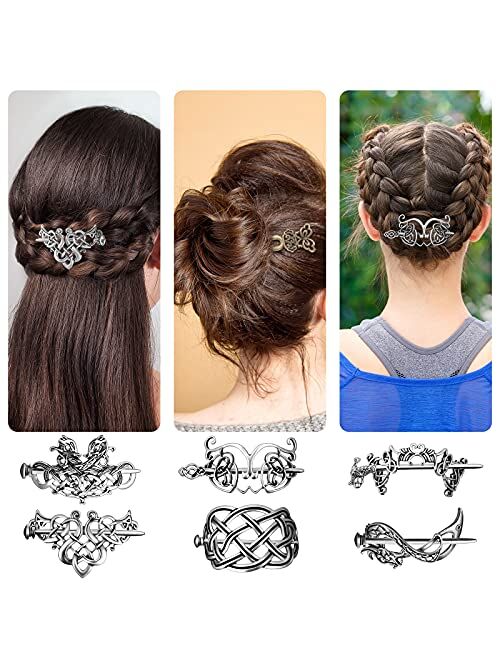 Yingzhao 12 Pieces Celtic Hair Slide Hairpin Chinese Women Hair Chopsticks Hair Sticks Vintage Bronze Hair Chopsticks Antique Bronze Decorative Hair Pin Hair Accessories 