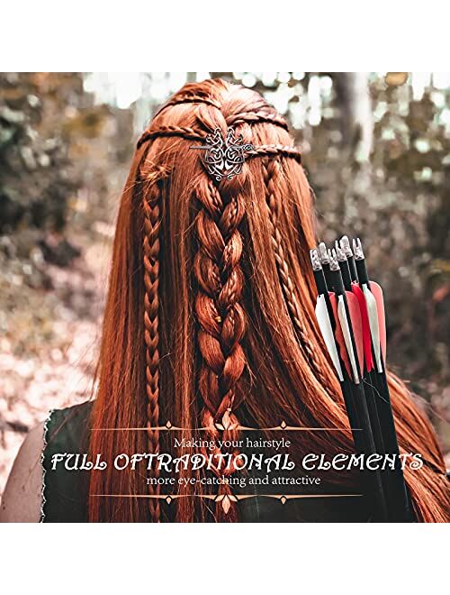 8 Pieces Viking Celtic Hair Clips Celtic Knot Hair Stick Hairpin Retro Silver Hair Clips Vintage Metal Hair Barrette Viking Jewelry Hair Clip Minimalist Hair Accessories 