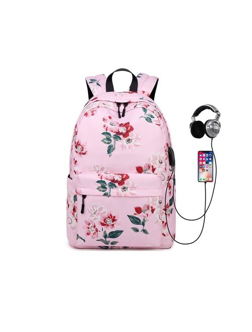 2021 New School Backpack Set Waterproof Nylon Teen Girls Bookbags 15 inches Laptop Backpack Kids Lunch Tote Bag Clutch Purse