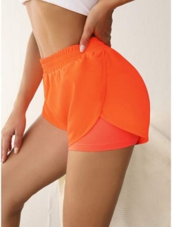 Active High-Rise Tulip Hem Shorts