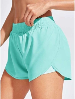 Active High-Rise Tulip Hem Shorts