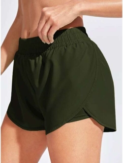 Active High-Rise Tulip Hem Shorts