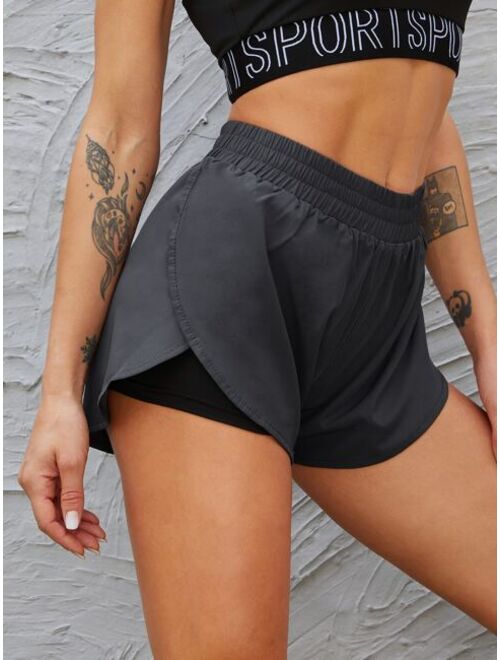 Shein Active High-Rise Tulip Hem Shorts