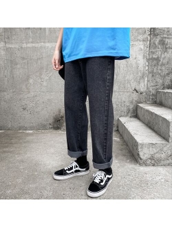 WWKK Man Jeans High Waist Clothes Wide Leg Denim Clothing Blue Streetwear Vintage Quality 2020 Fashion Harajuku Straight Pants