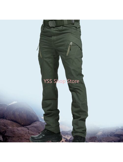 New Mens Tactical Cargo Pants Multiple Pocket Elasticity Military Urban Commuter Raining Trousers Slim Fat  S-5XL Over Size