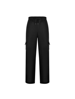 2021 Hot Sale Men's Rope Loosening Waist Solid Color Pocket Trousers Loose Sports Trousers Cargo Trousers hombres conjuntos #19