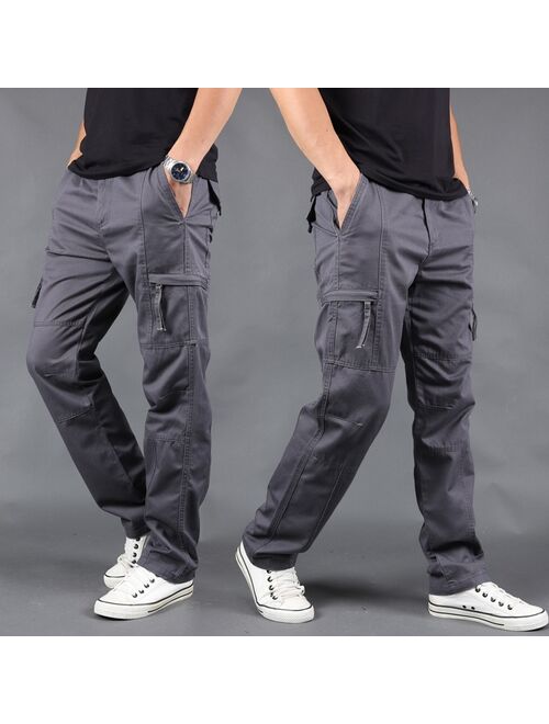 US Mens Cargo Work Pants Combat Military Fall Trousers Travel/Outdoor 100% Cotton Multi-pocket