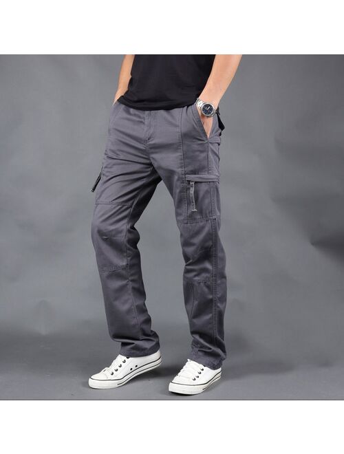 US Mens Cargo Work Pants Combat Military Fall Trousers Travel/Outdoor 100% Cotton Multi-pocket