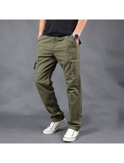 US Mens Cargo Work Pants Combat Military Fall Trousers Travel/Outdoor 100% Cotton Multi-pocket