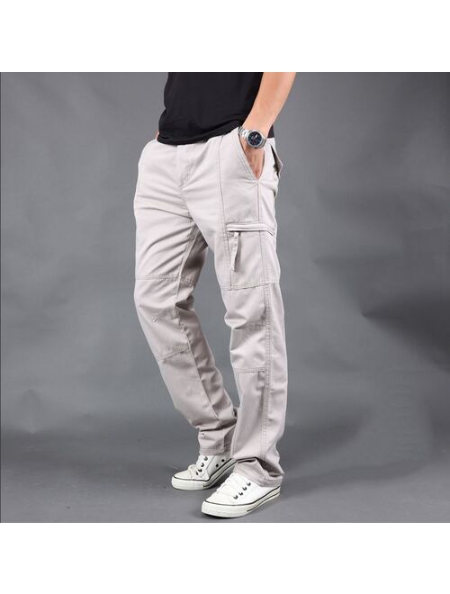 US Mens Cargo Work Pants Combat Military Fall Trousers Travel/Outdoor 100% Cotton Multi-pocket