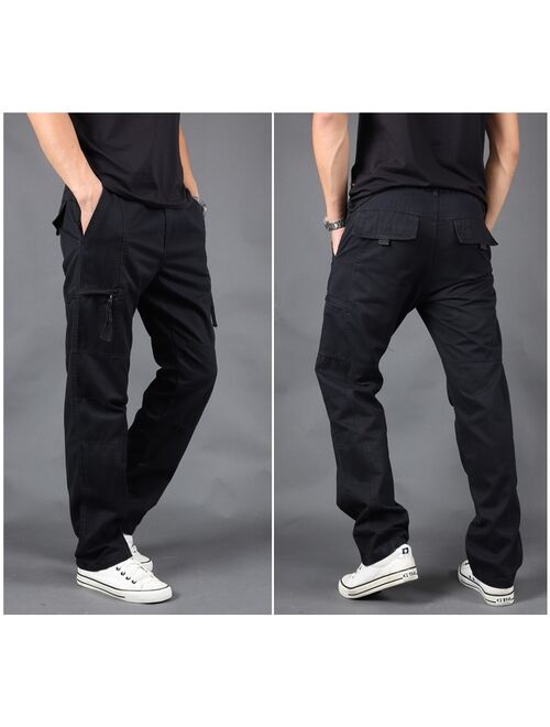 US Mens Cargo Work Pants Combat Military Fall Trousers Travel/Outdoor 100% Cotton Multi-pocket