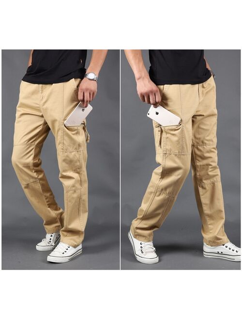 US Mens Cargo Work Pants Combat Military Fall Trousers Travel/Outdoor 100% Cotton Multi-pocket