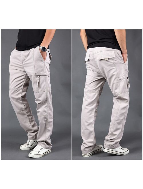 US Mens Cargo Work Pants Combat Military Fall Trousers Travel/Outdoor 100% Cotton Multi-pocket