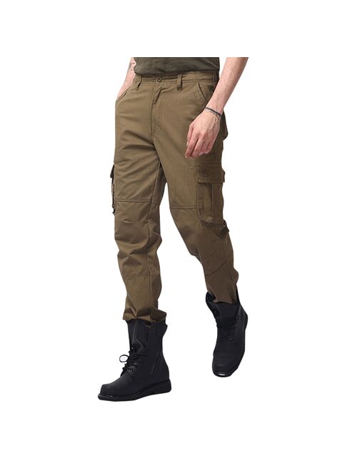 Men's Loose Casual Pants Multi-pocket Straight Solid Color Outdoor jogging Sports Overalls Trousers Military men clothing штаны