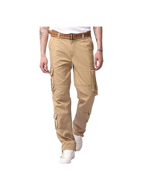 Men's Loose Casual Pants Multi-pocket Straight Solid Color Outdoor Overalls Trousers sweatpants pantalones hombre ropa Harajuku