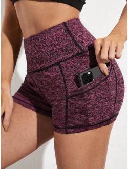 Wide Band Waist Sports Shorts With Phone Pocket