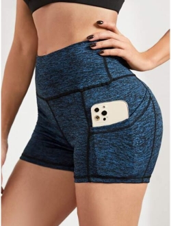 Wide Band Waist Sports Shorts With Phone Pocket