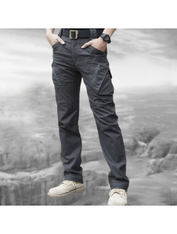 City Military Casual Cargo Pants Elastic Outdoor Army Trousers Men Slim Many Pockets Waterproof Wear Resistant Tactical Pants