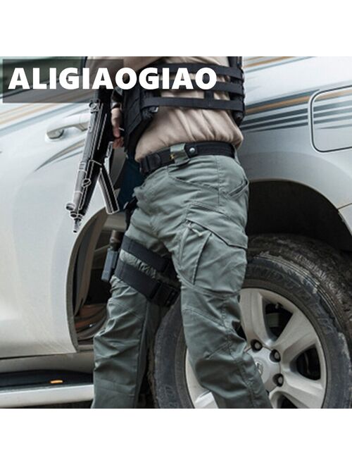 City Military Casual Cargo Pants Elastic Outdoor Army Trousers Men Slim Many Pockets Waterproof Wear Resistant Tactical Pants