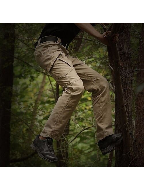 City Military Casual Cargo Pants Elastic Outdoor Army Trousers Men Slim Many Pockets Waterproof Wear Resistant Tactical Pants